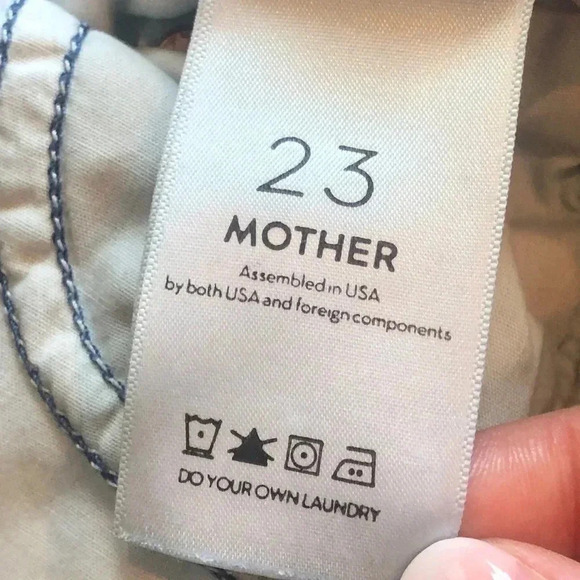 MOTHER High Waisted Looker Ankle Fray Denim Jeans One Smart Cookie Size 23 - Picture 9 of 16